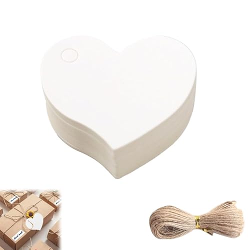 Azlanway Herzanhänger Weiß Kraftpapier mit Schnur, 100 Stück Geschenkanhänger Herzform zum Beschriften – Etiketten für Hochzeit, Geburtstag, Party, DIY, Weihnachten, Valentinstag, Dekoration Azlanway Herzanhänger Weiß Kraftpapier mit Schnur, 100 Stück Geschenkanhänger Herzform zum Beschriften – Etiketten für Hochzeit, Geburtstag, Party, DIY, Weihnachten, Valentinstag, Dekoration von Azlanway