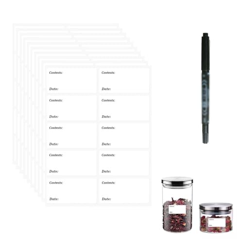 Gefrieretiketten Selbstklebend, 200 Stück Lebensmitteldatum Etiketten 3cmx6cm mit Stift Nehmen Food Freezer Haushalt Labels Klebeetiketten zum Beschriften Abnehmbare Self-Adhesive Aufkleber von Azlanway