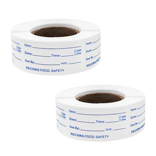 Gefrieretiketten Selbstklebend,1000Stück weiße Lebensmitteldatum Etiketten 50mmx25mmFood Freezer Haushalt Labels Klebeetiketten zum Beschriften Abnehmbare Self-Adhesive Aufkleber für Küche Marmelade von Azlanway