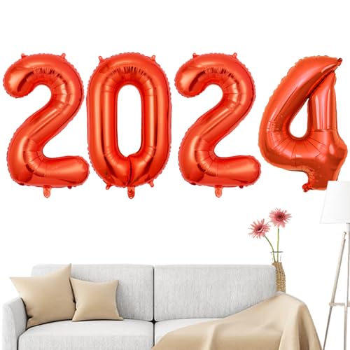 2024 Luftballons Gold,40 Zoll Zahlenballons - Glänzende ästhetische Riesen-Universal-2024-Luftballons in Gold für Abschlussdekorationen Aznever von Aznever