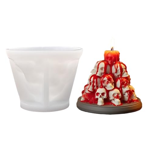 Silikon Schädel Kerzenform | Totenkopf Motiv Kerzen Gießform | Halloween Wohnzimmer Küche Bad Schlafzimmer Zentrumstück für Partys von Aznever