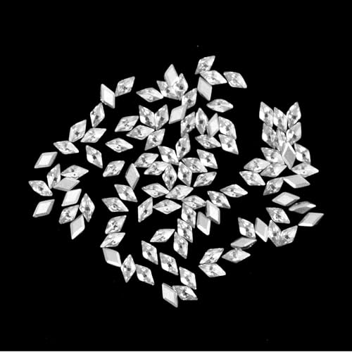 100 Stück Zirkonia Strasssteine für Nägel, 3D Nageldesign Glitzer Edelsteine, Rhombus Nail Art Charms, kleine Strasssteine für Nagelkunst, Glitzersteine DIY für Nägel, Schmuck & Basteln von Azonelife
