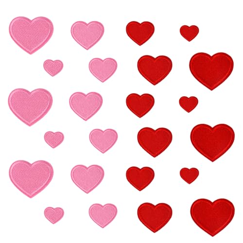 24 Stück Heart Iron on Patches, Herz Bestickte Patches zum Aufbügeln, Mini Stickerei Herzförmige Aufnäher Aufbügelflicken, Gestickte Herz Flicken Embroidered Sew on Patch Applique, DIY (Rot, Rosa) 24 Stück Heart Iron on Patches, Herz Bestickte Patches zum Aufbügeln, Mini Stickerei Herzförmige Aufnäher Aufbügelflicken, Gestickte Herz Flicken Embroidered Sew on Patch Applique, DIY (Rot, Rosa) von Azonelife