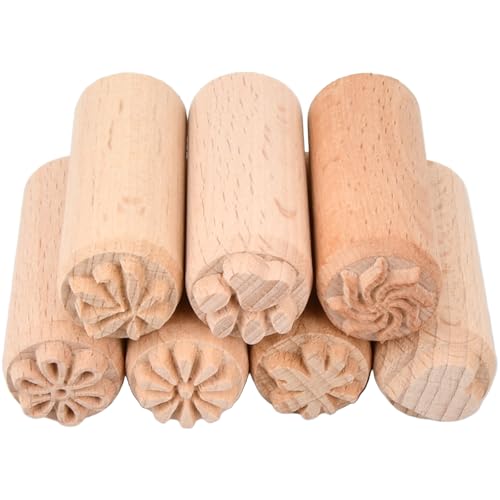 7er Set Runde Holzstempel für Ton und Keramik, Naturholz DIY-Werkzeuge mit Verschiedenen Mustern - Perfekt für Scrapbooking, Textildruck, Gebäckdekor und kreative Bastelprojekte 7er Set Runde Holzstempel für Ton und Keramik, Naturholz DIY-Werkzeuge mit Verschiedenen Mustern - Perfekt für Scrapbooking, Textildruck, Gebäckdekor und kreative Bastelprojekte von Azonelife