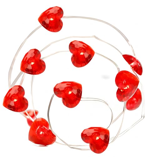 LED Herzförmige Lichterkette 300cm mit 30 Rote Glühbirnen, IP64 Batteriebetrieben Wasserdicht Silberdraht led Micro Draht Lichterketten, Valentinstag LED Kette Herzen mit Fernbedienung/Timer/8 Dimmen LED Herzförmige Lichterkette 300cm mit 30 Rote Glühbirnen, IP64 Batteriebetrieben Wasserdicht Silberdraht led Micro Draht Lichterketten, Valentinstag LED Kette Herzen mit Fernbedienung/Timer/8 Dimmen von Azonelife