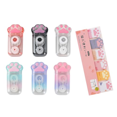 Niedliches Katzenpfoten-Korrekturband Set - 6 Mini Korrekturroller mit Kawaii Haftnotizen, Ideal für Schule & Büro, Kompaktes & Sicheres Design, Perfekt für Kinder | Korrekturtape 6x5mm Niedliches Katzenpfoten-Korrekturband Set - 6 Mini Korrekturroller mit Kawaii Haftnotizen, Ideal für Schule & Büro, Kompaktes & Sicheres Design, Perfekt für Kinder | Korrekturtape 6x5mm von Azonelife