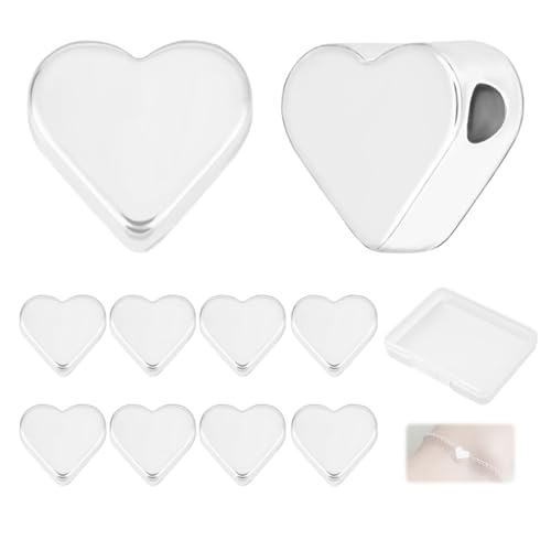 AzureRay 30 Stück Herzperlen 925 Sterling Silber, Perlen Herz mit Kleinem Loch, Zwischenperlen für DIY Schmuckherstellung, Metall Lose Perlen für Armbänder & Halsketten AzureRay 30 Stück Herzperlen 925 Sterling Silber, Perlen Herz mit Kleinem Loch, Zwischenperlen für DIY Schmuckherstellung, Metall Lose Perlen für Armbänder & Halsketten von AzureRay