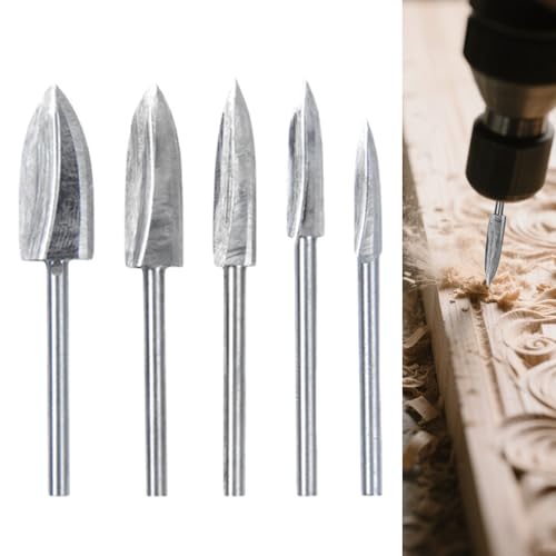 AzureRay Holzfräser Set 5 Stück, Holzschnitzwerkzeug mit 3mm Schaft für Holzschnitzen, Reliefs & Modellbau, Holzschnitzwerkzeug, Rostfrei & Langlebig AzureRay Holzfräser Set 5 Stück, Holzschnitzwerkzeug mit 3mm Schaft für Holzschnitzen, Reliefs & Modellbau, Holzschnitzwerkzeug, Rostfrei & Langlebig von AzureRay