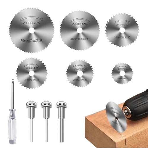 AzureRay 6 Kreissägeblätter für Dremel Zubehoer, Trennscheiben für Holz/Kunststoff/Metall Set mit Schraubendreher & Adapter AzureRay 6 Kreissägeblätter für Dremel Zubehoer, Trennscheiben für Holz/Kunststoff/Metall Set mit Schraubendreher & Adapter von AzureRay
