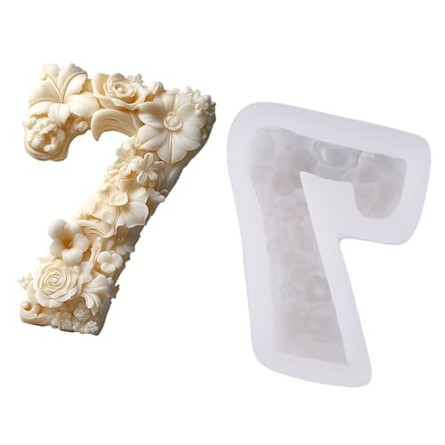 3D Blumen Silikonkerzenformen Für Handgefertigte Kerzenseife Blumenzahl Silikonkerzenform Epoxidharz Silikonformen von Azxcvbnm