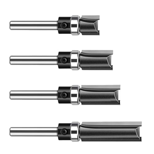 4pcs 1/4inch Schaft Gerade Bit Holzbearbeitung Flush Trimm Router Bithaltiges Holzfräsenschneider Für Holzbearbeitung von Azxcvbnm