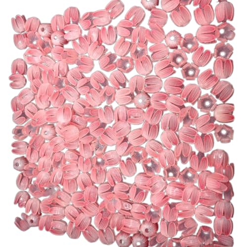 50 PCs Blumenperlen Acrylblüten Knospen Basteln Perlen Farbdruck Tulpen Perlen Handwerksbedarf von Azxcvbnm