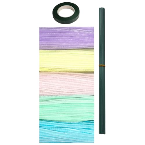 500 Insges Bunte Rohrreiniger Mit Eisendraht Und Klebeband Weiche Plüschstiele Vergewöhnlicher Stiel Für Kunsthandwerk Home Decoration Pipe Cleaner von Azxcvbnm