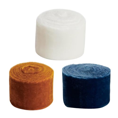 Azxcvbnm Dekoratives Band aus Samt, Breite 4 cm, zum Dekorieren des Weihnachtsbaums, weich, für Urlaub, Party, Hochzeit, 3 Rollen Azxcvbnm Dekoratives Band aus Samt, Breite 4 cm, zum Dekorieren des Weihnachtsbaums, weich, für Urlaub, Party, Hochzeit, 3 Rollen von Azxcvbnm