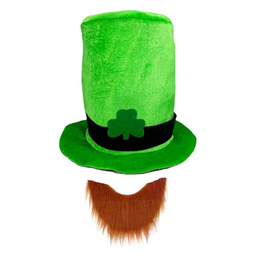 Azxcvbnm Feiern Sie den Patricking-Tag in eleganten Stilen mit einem festlichen grünen Oberteil, Hut und Bart für jedes Alter, Party-Dekoration Azxcvbnm Feiern Sie den Patricking-Tag in eleganten Stilen mit einem festlichen grünen Oberteil, Hut und Bart für jedes Alter, Party-Dekoration von Azxcvbnm