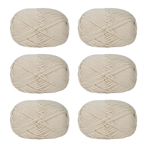 Azxcvbnm Häkelgarn, Baumwollgarn, Strickgarn für Handweben, Stricken, Kleidung, Handwerk, Tasche, Mütze, Pullover, Basteln, 6 Stück Azxcvbnm Häkelgarn, Baumwollgarn, Strickgarn für Handweben, Stricken, Kleidung, Handwerk, Tasche, Mütze, Pullover, Basteln, 6 Stück von Azxcvbnm