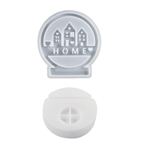 Azxcvbnm Silikonformen für Zuhause, Haus, Epoxidharz, Ornament, Liebeshaus, Kerzenständer, Gipsformen von Azxcvbnm