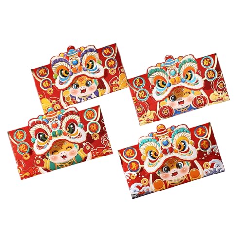 Briefumschläge für traditionelles Frühlingsfest 2025, Schlangenjahr, Geldpakete, Papiertüte, Hongbao für Neujahr, 4 Stück von Azxcvbnm