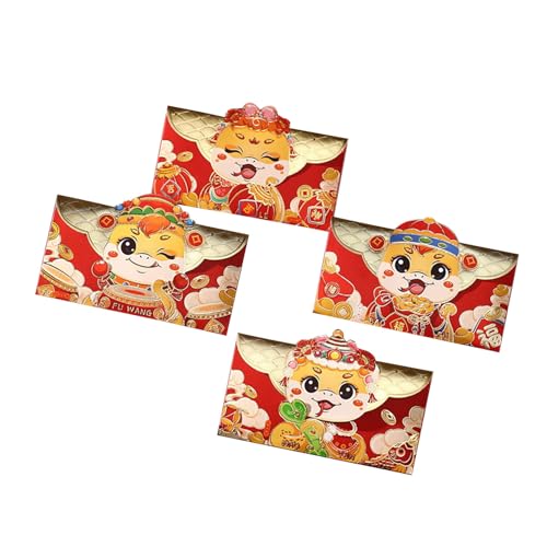 Briefumschläge für traditionelles Frühlingsfest 2025, Schlangenjahr, Geldpakete, Papiertüte, Hongbao für Neujahr, 4 Stück von Azxcvbnm