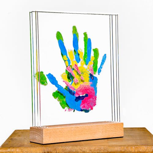 Familien-Handabdruck-Set mit Holzsockel – enthält ungiftige Farben, Acrylplatten und DIY-Werkzeuge – perfekt für Babyparty, neue Mütter und Heimdekoration – tolles Geschenk Familien-Handabdruck-Set mit Holzsockel – enthält ungiftige Farben, Acrylplatten und DIY-Werkzeuge – perfekt für Babyparty, neue Mütter und Heimdekoration – tolles Geschenk von B BachVibes