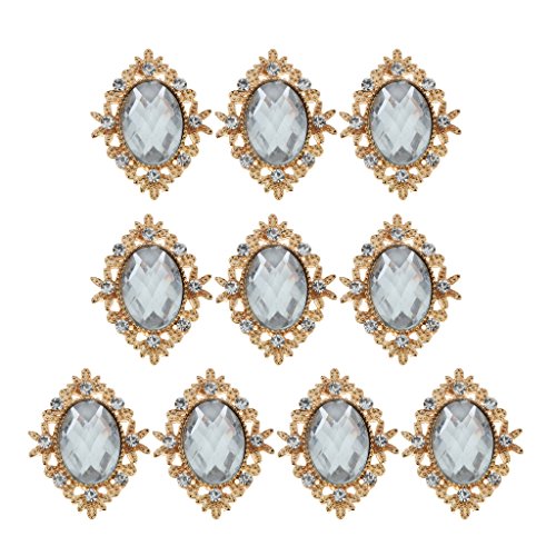 B Baosity 10 Stück Retro Vintage Cabochons Flache Rückseite Flatback Verzierung Schmucksteine Dekosteine zum Basteln Dekoriernen - gold1 von B Baosity