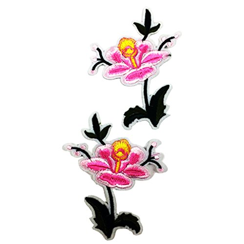 B Baosity 2 Bestickte Stoffblume auf Eisen auf Applique es Pink schneidern B Baosity 2 Bestickte Stoffblume auf Eisen auf Applique es Pink schneidern von B Baosity