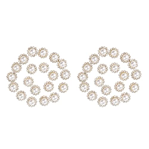 B Baosity 40 Stück Perle Knöpfe Strass Verzierungen Flatback Für DIY 12mm B Baosity 40 Stück Perle Knöpfe Strass Verzierungen Flatback Für DIY 12mm von B Baosity