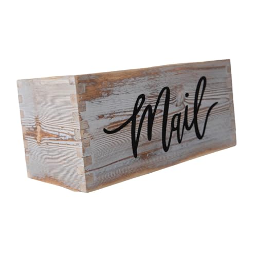 B Baosity Briefkasten Holz Briefablage Post Sortierer Dokumentenhalter Organizer Aus Holz mit Schriftzug MAIL für Arbeitszimmer Wohnzimmer Geschenk, B von B Baosity