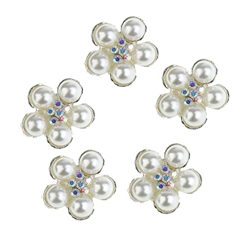 B Baosity Flower Faux Pearl Crystal Metallknöpfe Passen schneidern & Scrapbooking 20mm von B Baosity