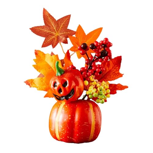 B Baosity Kürbis Dekorative Tischdeko Künstliche Herbstkürbis Ahornlaub Schaum PVC Material Realistische Textur für Erntedankfest Feier Zuhause Büro Geschenk W, Style D von B Baosity