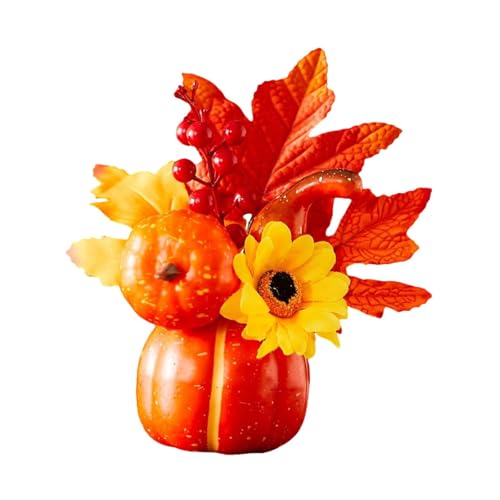 B Baosity Kürbis Dekorative Tischdeko Künstliche Herbstkürbis Ahornlaub Schaum PVC Material Realistische Textur für Erntedankfest Feier Zuhause Büro Geschenk W, Style E von B Baosity