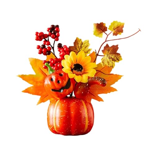B Baosity Kürbis Dekorative Tischdeko Künstliche Herbstkürbis Ahornlaub Schaum PVC Material Realistische Textur für Erntedankfest Feier Zuhause Büro Geschenk W, Style G von B Baosity