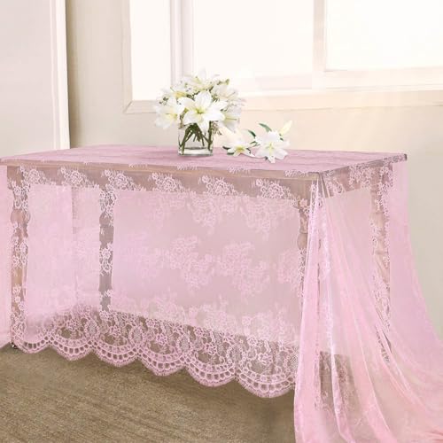 B-COOL 10 Stück 152,4 x 308,5 cm rosa Vintage-Spitzentischdecke rechteckig lang bestickt Tischdecken für rustikale Hochzeitsempfänge, Heimdekorationen B-COOL 10 Stück 152,4 x 308,5 cm rosa Vintage-Spitzentischdecke rechteckig lang bestickt Tischdecken für rustikale Hochzeitsempfänge, Heimdekorationen von B-COOL