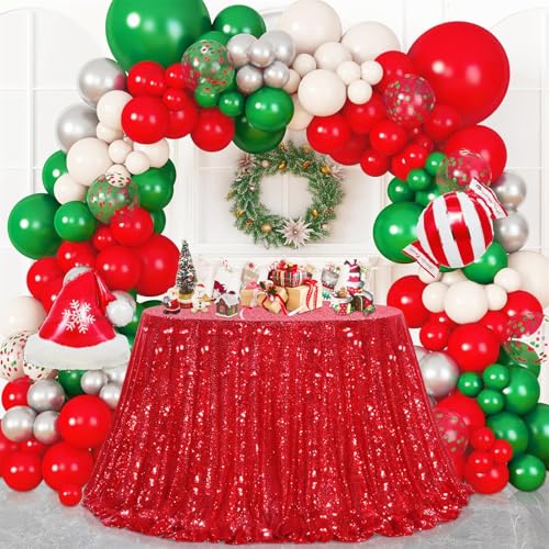 B-COOL Pailletten Tischdecke Rot Party Dekor:120 Zoll Runde Tischdecke Pailletten Glitzer Tischdecke für Urlaub Bankett Dekoration B-COOL Pailletten Tischdecke Rot Party Dekor:120 Zoll Runde Tischdecke Pailletten Glitzer Tischdecke für Urlaub Bankett Dekoration von B-COOL