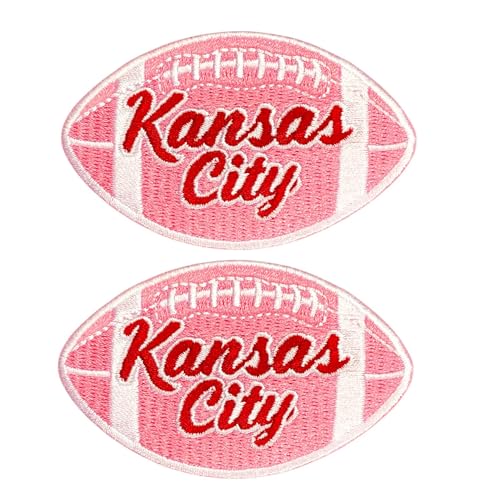 B-Sheep 2 Stück Kansas City Word and On Pink Football Embroidered Iron On Patches for Decorate Craft Clothes B-Sheep 2 Stück Kansas City Word and On Pink Football Embroidered Iron On Patches for Decorate Craft Clothes von B-Sheep