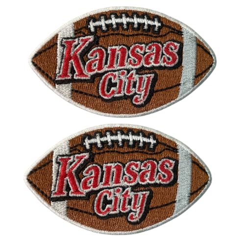 B-Sheep Kansas City bestickte Aufnäher zum Aufbügeln mit Fußball, zum Dekorieren von Kleidung, 2 Stück von B-Sheep