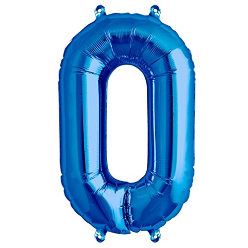 ballonfritz® Ballon Zahl 0 in Blau - XXL 40"/102cm - Folienballons für Luft oder Helium als Geburtstag, Jubiläum, Hochzeit oder Abschluss Geschenk, Party Dekoration oder Überraschung von ballonfritz
