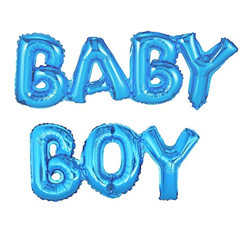 ballonfritz® Luftballon Baby Boy Schriftzug in Blau - XXL Folienballon als Geschenk zur Geburt eines Jungen, Baby-Shower-Party Deko oder Überraschung von ballonfritz