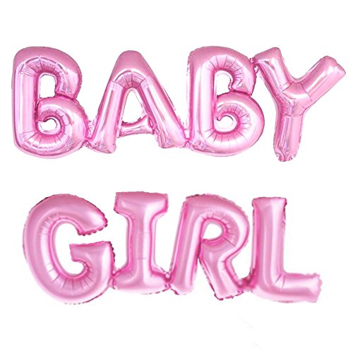 ballonfritz® Luftballon Baby Girl Schriftzug in Pink - XXL Folienballons als Geschenk zur Geburt eines Mädchen oder Baby-Shower-Party Deko von ballonfritz