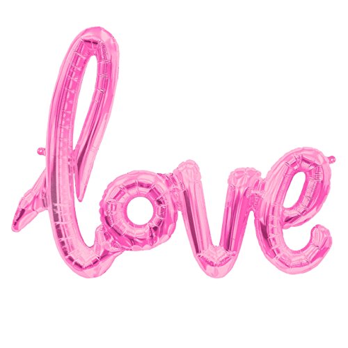 ballonfritz® Love-Schriftzug Luftballon in Pink - XXL Folienballon als Hochzeit Deko, Geschenk oder Liebes-Überraschung zum Valentinstag von ballonfritz