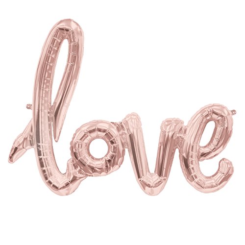 ballonfritz® Love-Schriftzug Luftballon in Rosegold - XXL Folienballon als Hochzeit Deko, Geschenk oder Liebes-Überraschung zum Valentinstag von ballonfritz
