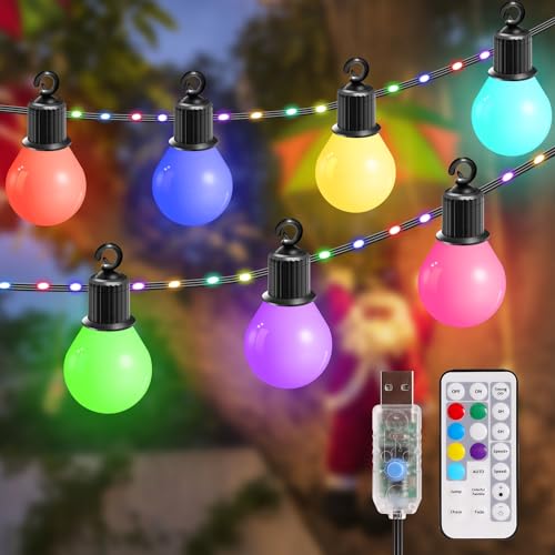 B-right 12,5 m Lichterkette 100 LED USB Wiederaufladbar IP65 Wasserdicht 8 Modi Kupferdraht Lichterkette mit Fernbedienung & Timer für Innen & Außen B-right 12,5 m Lichterkette 100 LED USB Wiederaufladbar IP65 Wasserdicht 8 Modi Kupferdraht Lichterkette mit Fernbedienung & Timer für Innen & Außen von B-right
