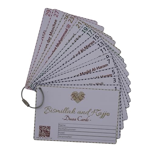 Bismillah and Hajj – Duaa Cards & Guide für Hajj und Umrah, mit Schlüsselring von B & S Bismillah and Smile