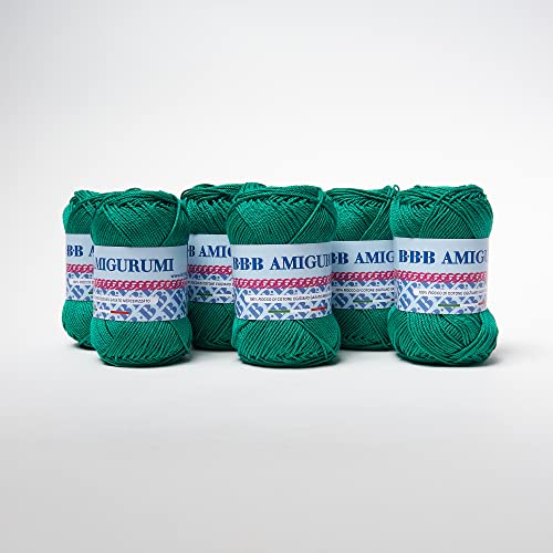 B.B.B. Filati - Amigurumi - Garn aus reiner Baumwolle, superweich, geeignet für Puppen und Figuren in der Waschmaschine für Eisen/Häkelnadeln: 3-4 Grün Flagge 616, 6 Stück, 300 g B.B.B. Filati - Amigurumi - Garn aus reiner Baumwolle, superweich, geeignet für Puppen und Figuren in der Waschmaschine für Eisen/Häkelnadeln: 3-4 Grün Flagge 616, 6 Stück, 300 g von B.B.B. FILATI