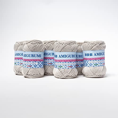 B.B.B. Filati - Amigurumi - Garn aus reiner Baumwolle, superweich, geeignet für die Herstellung von Puppen und Puppen, maschinenwaschbar, für Eisen/Häkelnadeln: 3-4 Perlengrau 290 6 Stück 300 g B.B.B. Filati - Amigurumi - Garn aus reiner Baumwolle, superweich, geeignet für die Herstellung von Puppen und Puppen, maschinenwaschbar, für Eisen/Häkelnadeln: 3-4 Perlengrau 290 6 Stück 300 g von B.B.B. FILATI