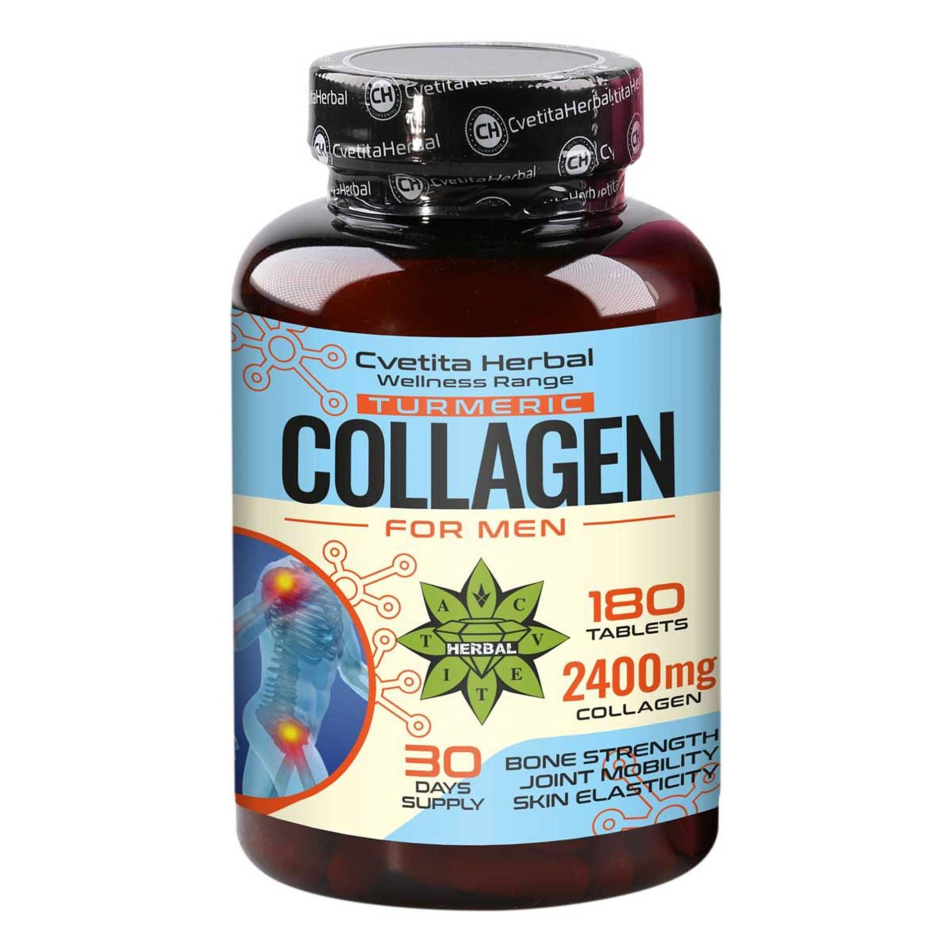 Collagen Tabletten Mit Turmeric Und Vitamin C, Collagen, Für Männer, Knochenstärke, Hautpflege, Anti-Aging, 180 2400Mg von B2Btrade
