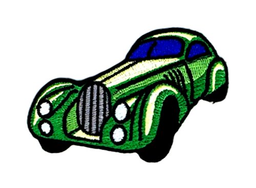Aufnäher Bügelbild Aufbügler Auto grün 78x49 mm (1041) von B2Q