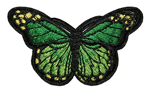 Aufnäher Bügelbild Aufbügler Schmetterling 45x70mm grün (1133) von B2Q