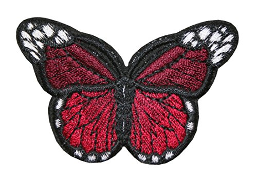 Aufnäher Bügelbild Aufbügler Schmetterling 45x70mm rot (1112) von B2Q
