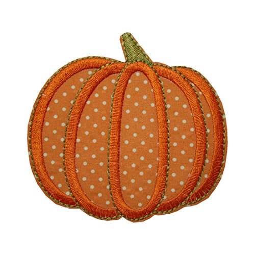 Aufnäher Bügelbild Aufbügler Kürbis 80x80 mm orange (1139) von B2Q